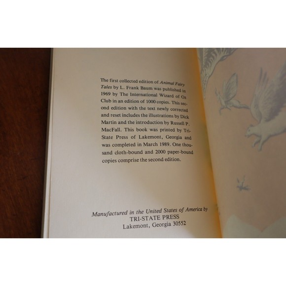 L. FRANK BAUM ANIMAL FAIRY TALES The International Wizard of Oz Club 1989 Second - Picture 13 of 13